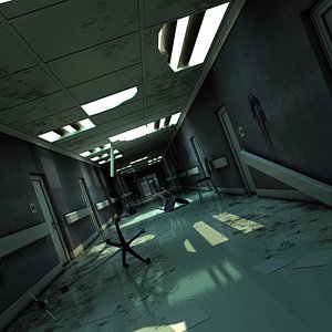 damaged hallway 3D