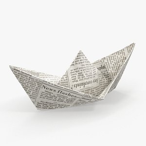 newspaper paper boat 3D model