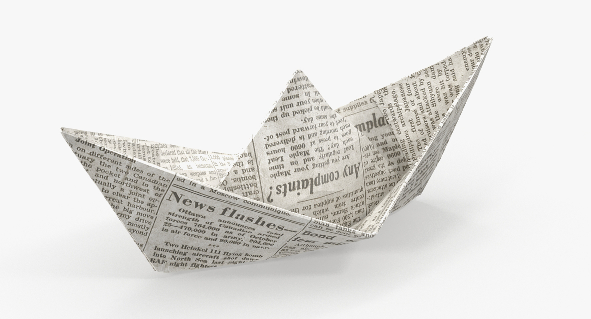 Newspaper paper boat 3D model - TurboSquid 1259870