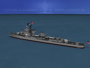 destroyer gearing uss navy 3d model