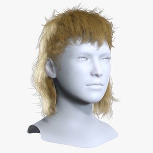 3D Cute Asymmetric Side Ponytail with Fringe - Real-time Hair Cards model