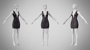 Dress 34 Neon Glitch Cityscape