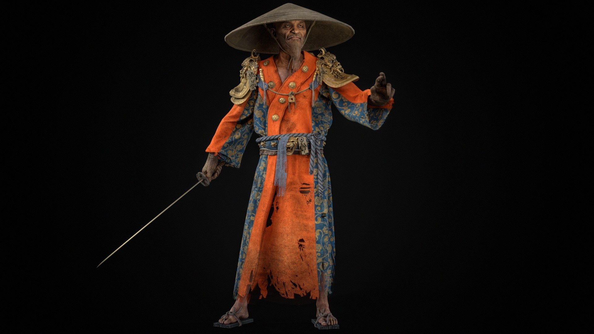 3D Old Samurai model https://p.turbosquid.com/ts-thumb/6T/KXMfHd/MC/desktop3/jpg/1765645330/1920x1080/fit_q87/bbd94605a79c0c90a2c81ebd41bcd7c5f6afc860/desktop3.jpg