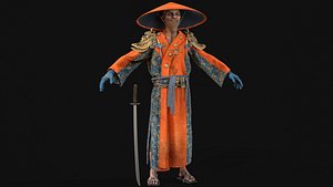 3D Old Samurai model