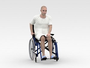 Patient with Wheel Chair 3D model