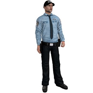 Security Guard 3 LOD3 Rigged