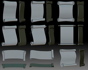 Scrolls bundle 3D relief for CNC router or 3D printer