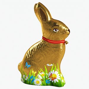 3d model chocolate easter bunny tinfoil