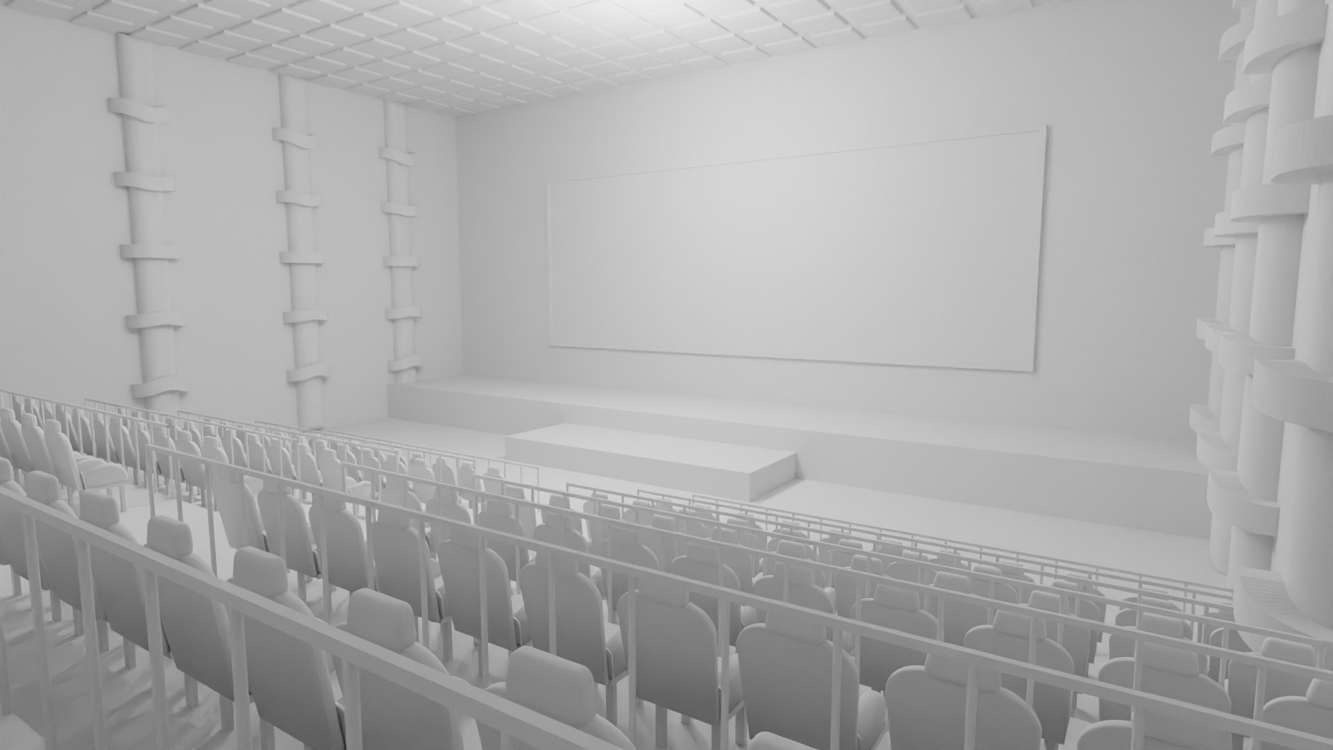 3D Model Movie Theater Interior - TurboSquid 2159605
