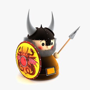 3d viking doll toy model