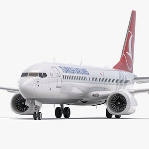 3D Boeing 737-800 MAX Turkish Airlines