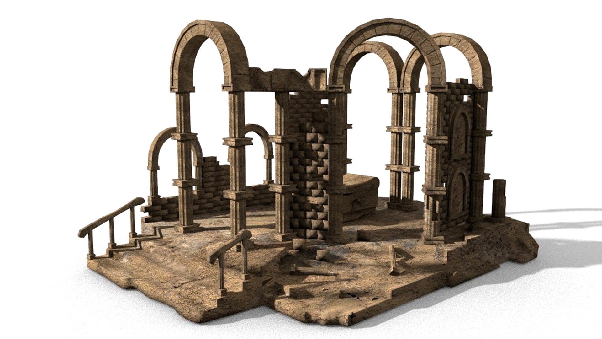 Ancient Stone Ruins & Temple Scenery - 3D Printed Terrain For 28-32mm Tabletop Games 12 thumbnail image