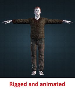 3d male zombie model