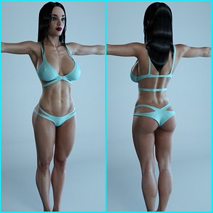 3d max fitness female character