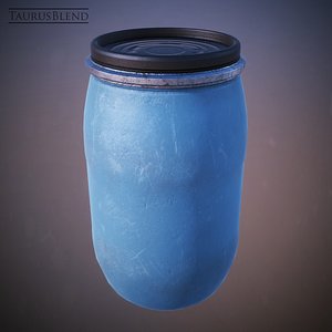 3d model industrial plastic barrel