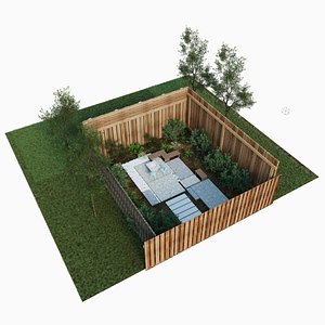 Rectangular backyard garden model