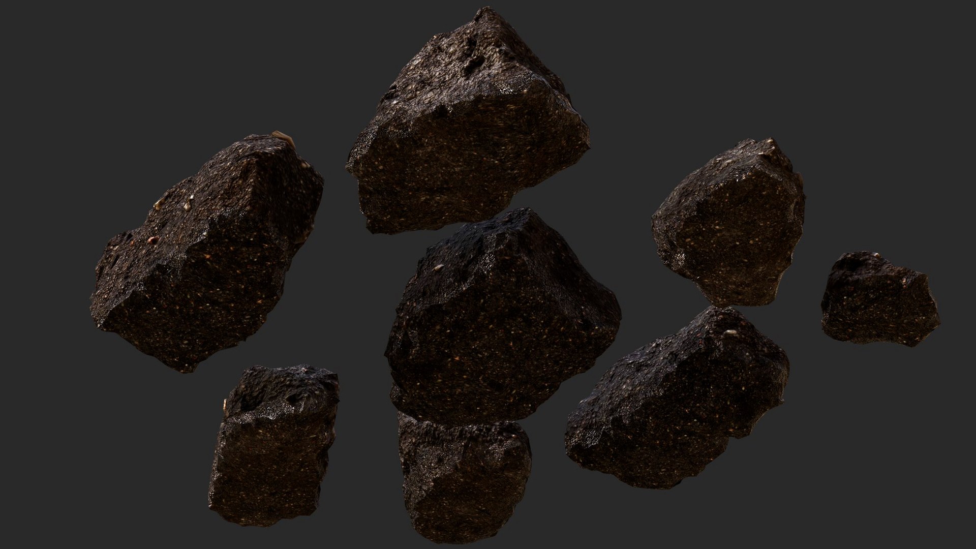 Asphalt Debris Small Shards Scatter Detail PBR Photogrammetry Model ...