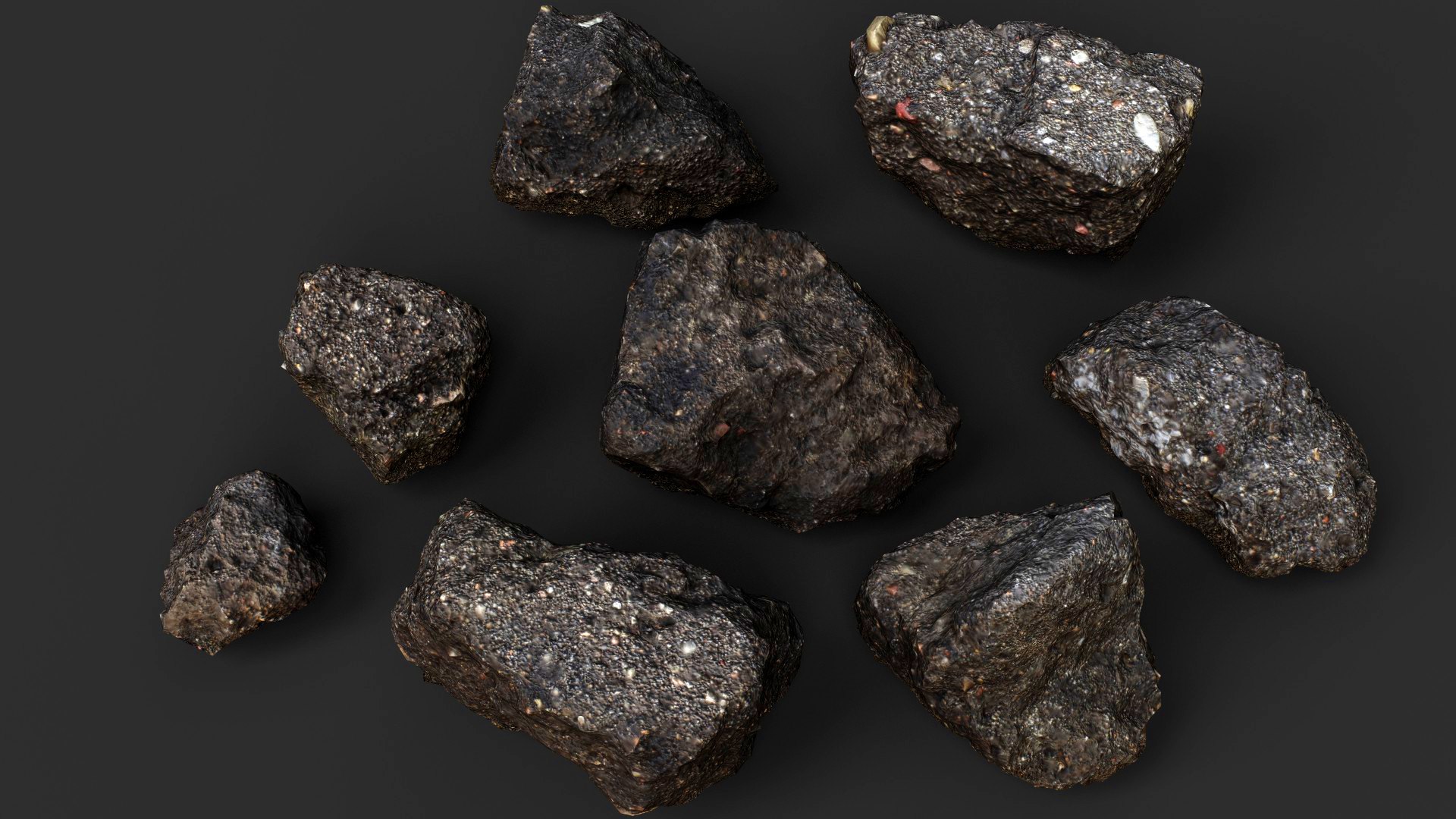 Asphalt Debris Small Shards Scatter Detail PBR Photogrammetry Model ...