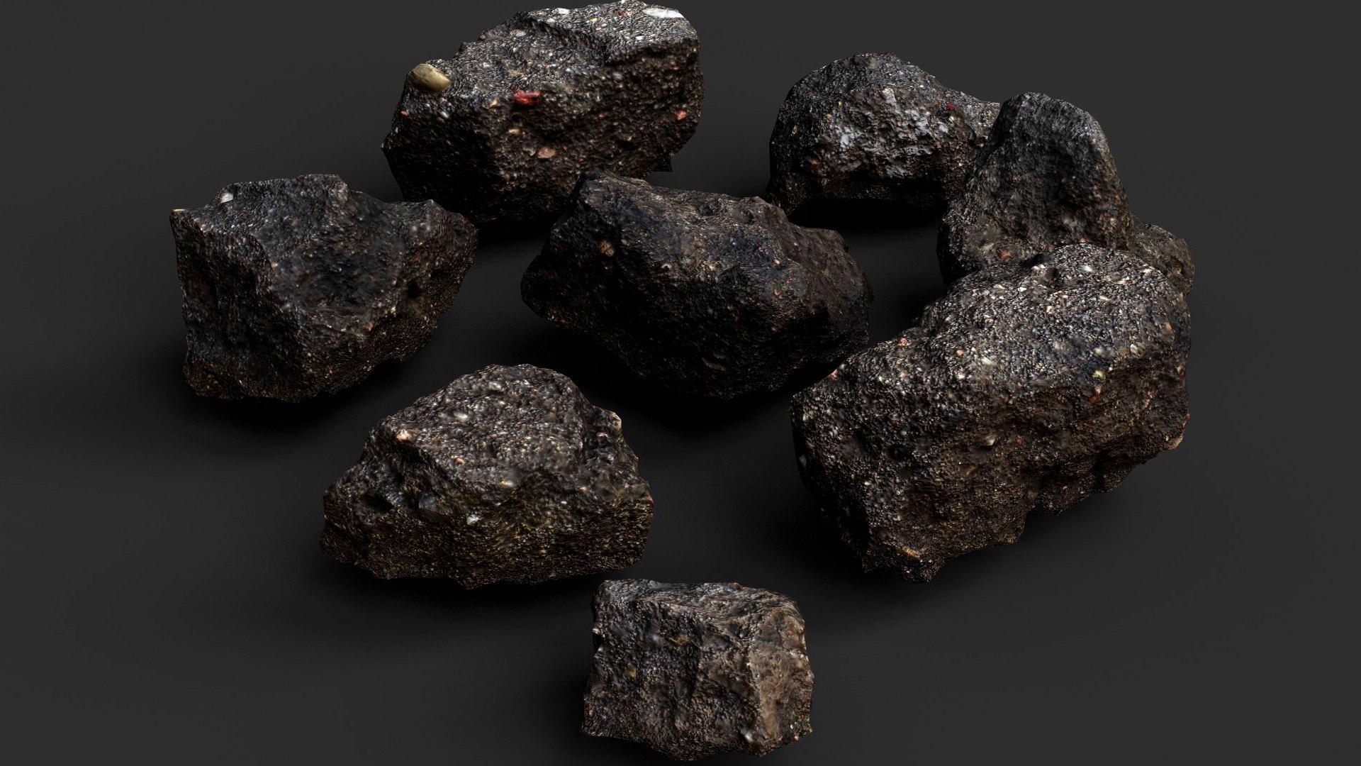 Asphalt Debris Small Shards Scatter Detail PBR Photogrammetry Model ...