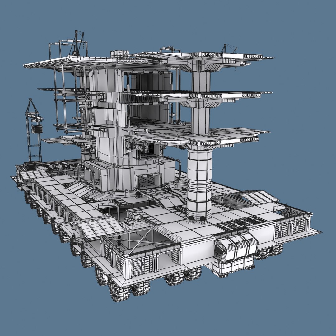 3dsmax Sci-fi Mobile Landing Place