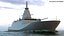 Japanese Mogami Class Frigate FFM-2 with Helicopter 3D model