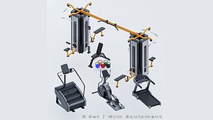 6 Gym Equipment Blender -Fbx -Obj 3D model