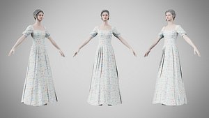 Dress 27 Aqua Meadow Mosaic 3D model