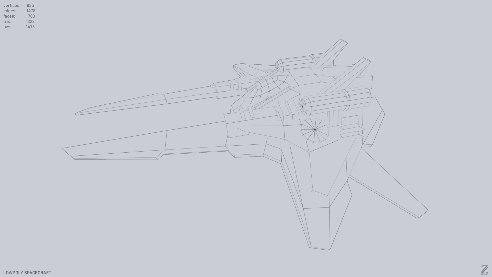 modelo 3d Nave espacial de baja poli - TurboSquid 2239566