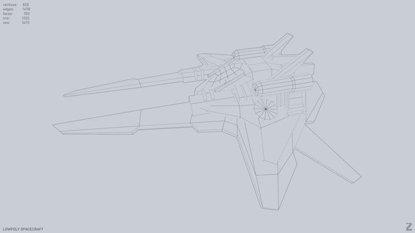 modelo 3d Nave espacial de baja poli - TurboSquid 2239566