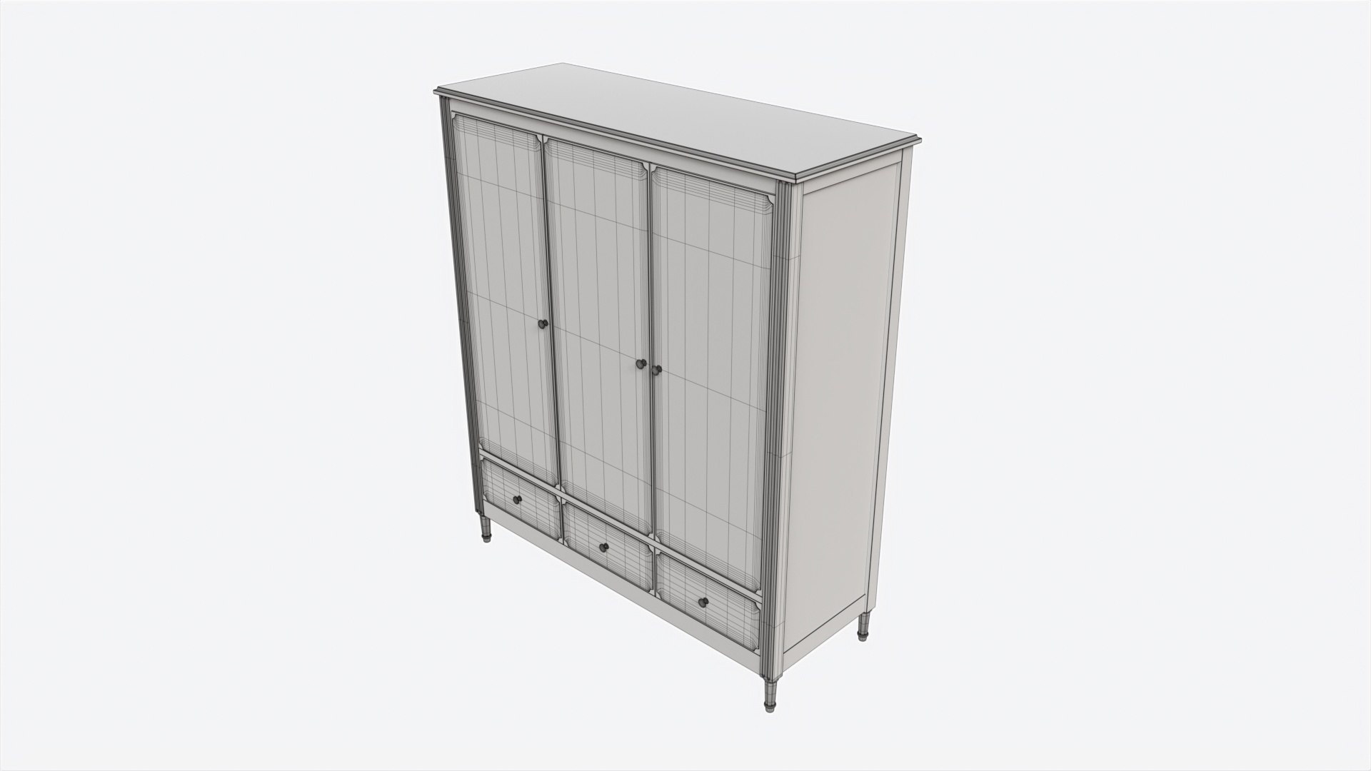 3D Ellipse Elit 3-door Wardrobe model - TurboSquid 2121823