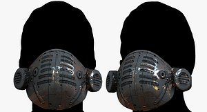 3D 3D Gas mask respirator scifi futuristic model