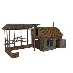 warehouse house 3d 3ds