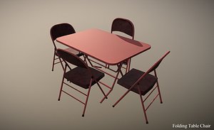 3D folding table chair