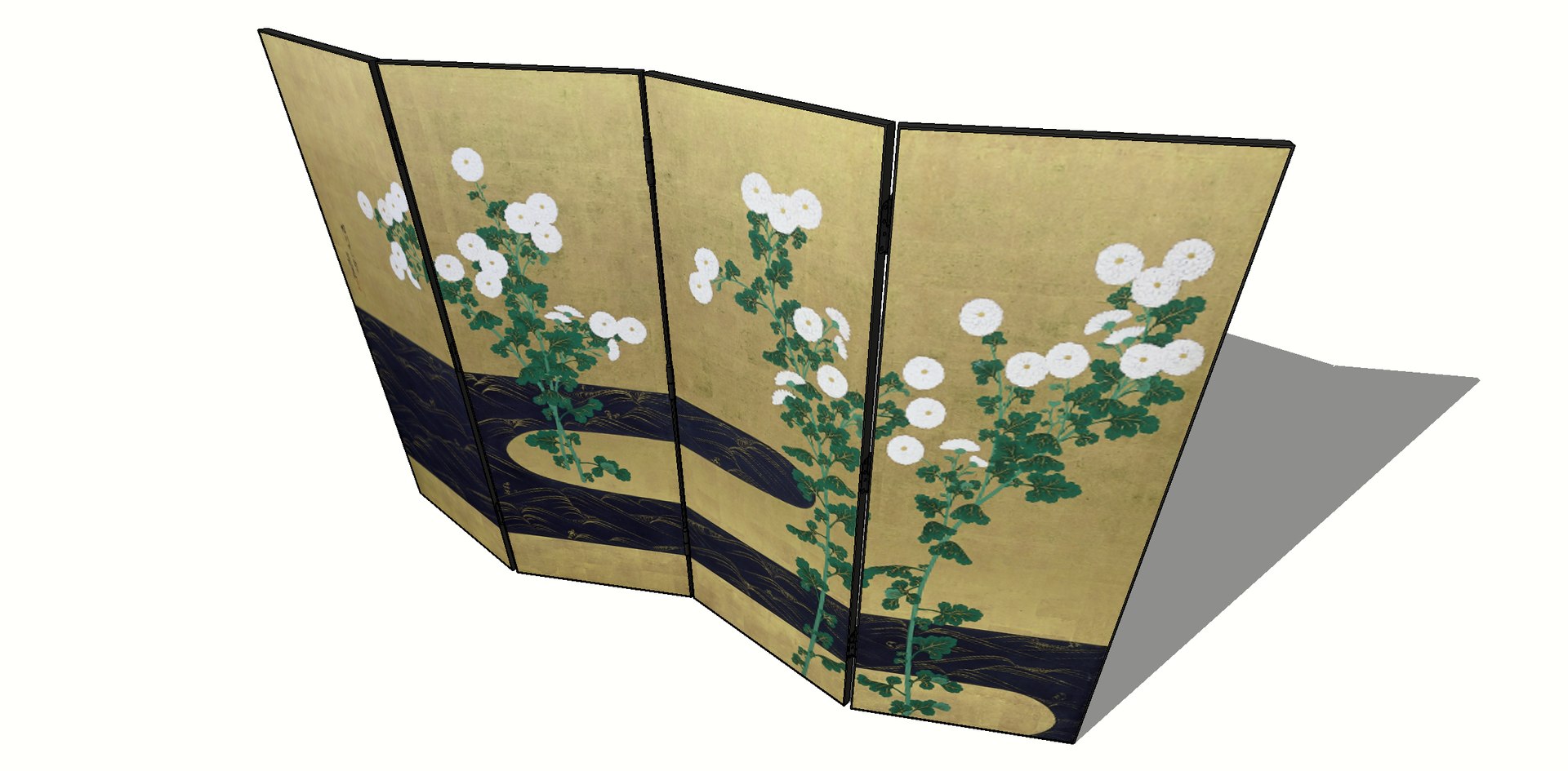 JAPANESE FOLDING SCREEN 3D Model TurboSquid 2069953