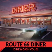 Dine and Dash - American Diner 3D Model 50s Retro Neon Kit