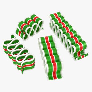 realistic christmas ribbon candy 3D model