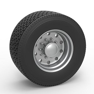 Diecast Super single semi wheel Scale 1 to 25 3D model