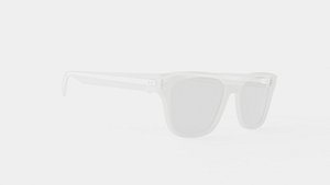 Clear Square-Frame Eyeglasses 3D model
