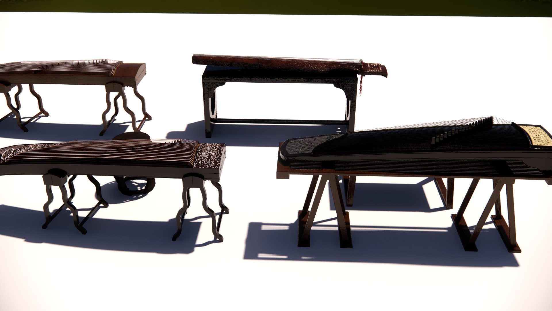 Chinese instrument Guzheng collection 3D model - TurboSquid 2073174