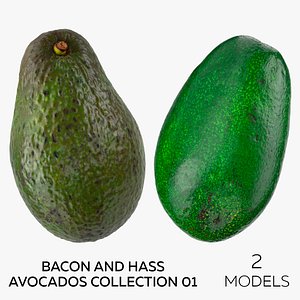 3D model Bacon and Hass Avocados Collection 01- 2 models