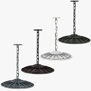 Industrial Lighting Lamp Collection 4 in 1 3D model