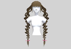3D model Ponytails Braids Hairstyle