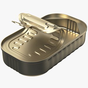 3D Detailed Opened Tin Can