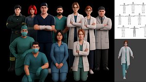 Medical Staff Character Pack Doctors Nurses and Healthcare Team
