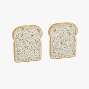3D Bread Slice - Realistic 2pcs model
