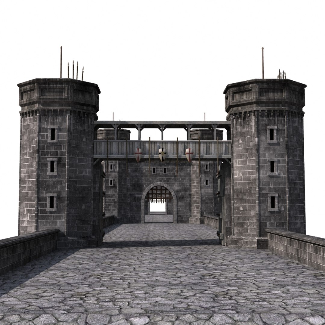 3d medieval bridge model