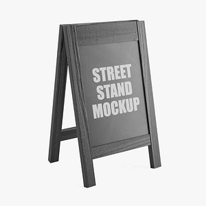Black Wooden Street Stand