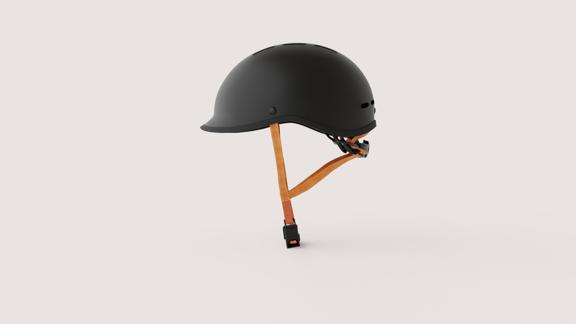 3D Matte Black Urban Bicycle Helmet with Brown Chin Straps https://p.turbosquid.com/ts-thumb/6V/FmPbax/BU/preview_2/jpg/1785244590/1920x1080/fit_q87/96dc77a65023123fb1eab74b5bc78f1ac69cadd1/preview_2.jpg