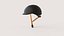 Matte Black Urban Bicycle Helmet with Brown Chin Straps