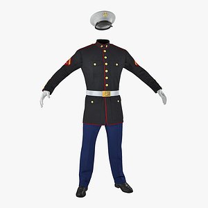 3D marine corps parade uniform model